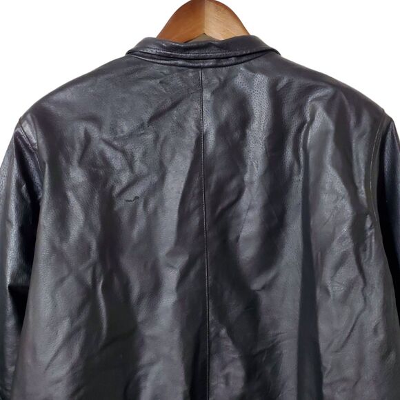 Woman Within Leather Jacket Size 18W Plus Quilted Lining Zip Up Swing Womens - Picture 5 of 12